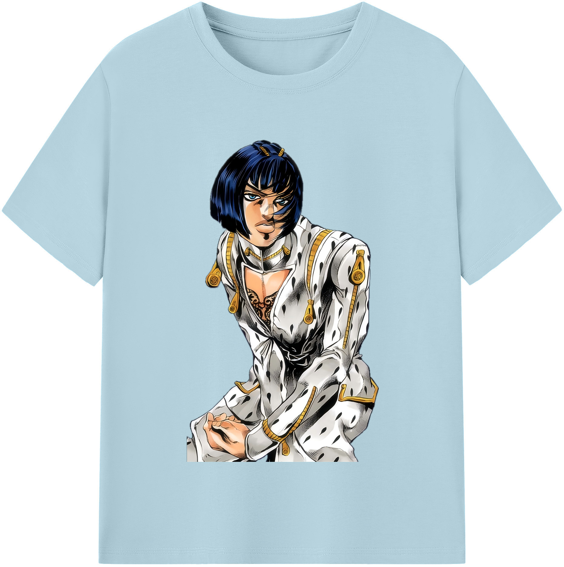 （画像用） ジョジョの奇妙な冒険 ブローノ?ブチャラティ JoJo's Bizarre Adventure Bruno Bucciarati 綿100％半袖Tシャツ（フロントプリント）